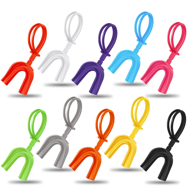 Dunzy 10 Pcs Strapped Mouth Guard Sports Mouthguard with Strap No Boiling Mouthguard Adult Youth Football Mouthpiece Mouth Protector for Boxing Basketball Lacrosse Colorful - BeesActive Australia
