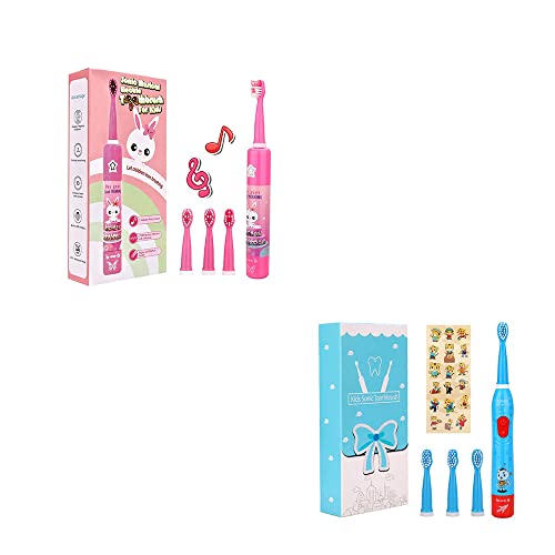 OJV 8620 Musical Electric Toothbrushes 8630 Kids Sonic Electric Toothbrushes (Pink+Bule)