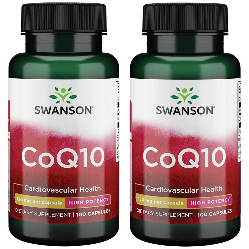 Swanson CoQ10 - Helps Promote Heart Health, Energy Support, & Aids Overall Cardiovascular System Health - Helps Maintain Coenzyme Q10 Supplement - (100 Capsules, 120mg Each) (2 Pack) 100 Count (Pack of 2)