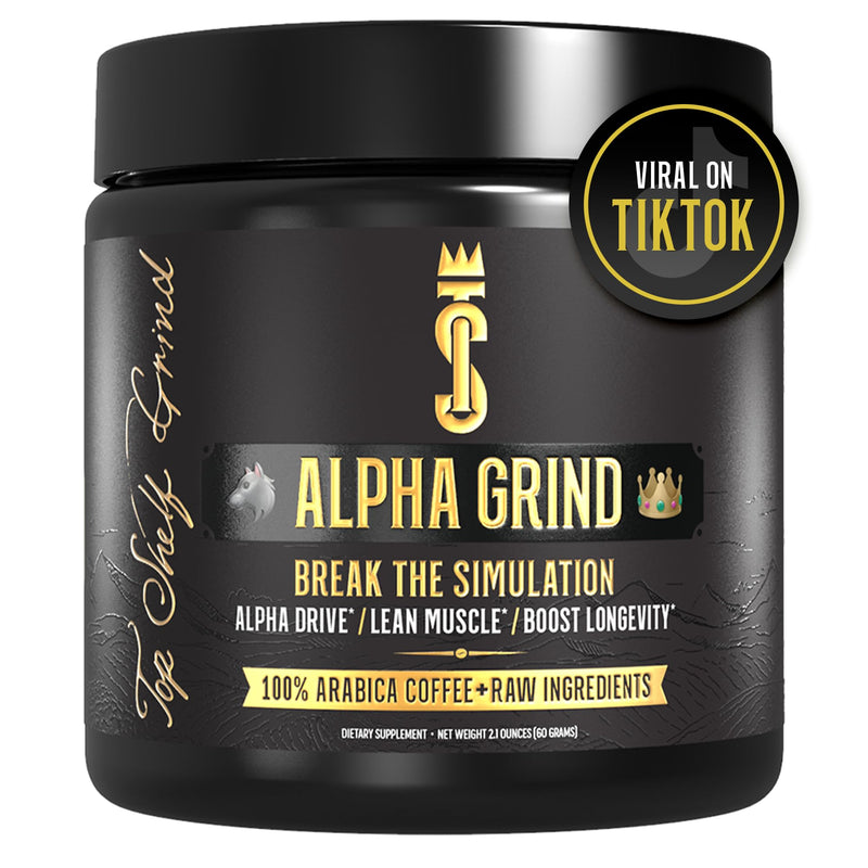 Alpha Grind – Instant Maca Coffee for Men + Natural Energy + Brain Nootropic for Ageless Clarity, Focus | Lean Muscle Building Growth & Size, 30SV - BeesActive Australia