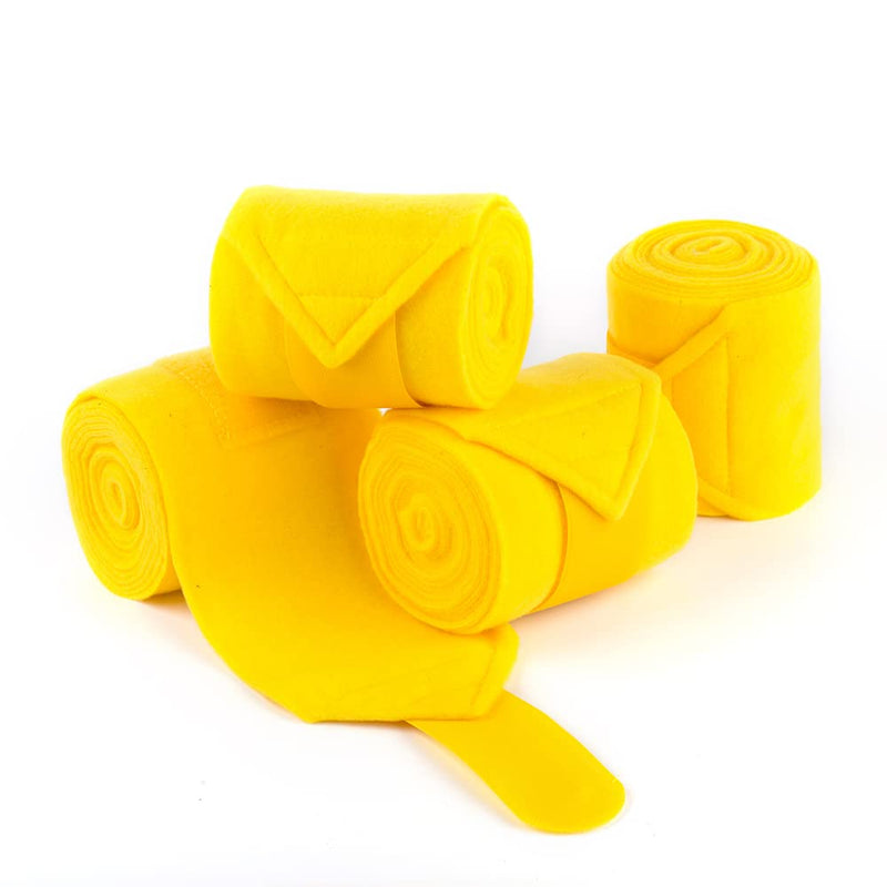 Horse Polo Wraps Soft Fleece Polo Wraps Equestrian Leg Bandage Wrap Set of 4 Packs Yellow - BeesActive Australia