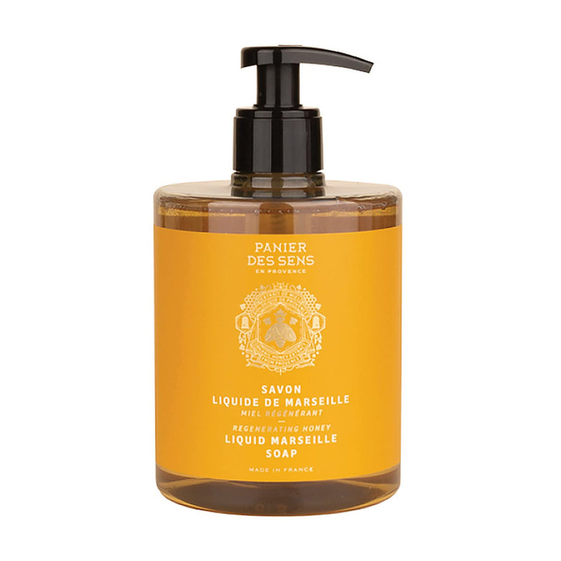 Panier des Sens - Marseille Liquid Hand Soap - Honey Hand Wash - Moisturizing Soap with Coconut Oil - Bathroom & Kitchen Refillable Soap - 97% Natural Ingredients Made in France - 16.9 Fl.oz - BeesActive Australia