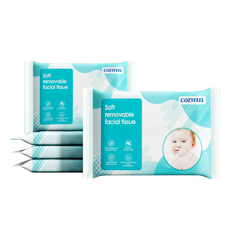 Plus Lotion Facial Tissues Nose Papers 3 Ply Ultra Soft Travel Size On-The-Go Pocket Pack (40 Count-Pack of 5) 40 Count (Pack of 5) - BeesActive Australia