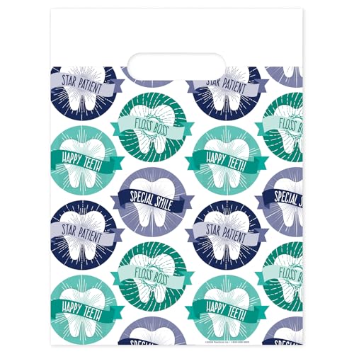 Molar Circles Dental Giveaway Bags, 9" x 12", 100 Pack 9" x 12"