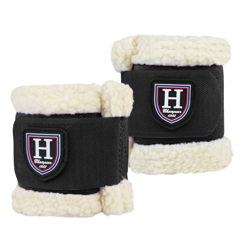 Harrison Howard Essential Premium Horse Pastern Wraps with Berber Fleece Lining Sold in Pairs Black - BeesActive Australia