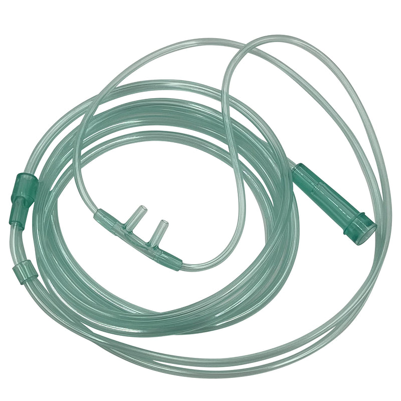1pk Adult Oxygen Cannula w/Tabbed Nose Piece, Soft Straight Prongs & 6.5Ft Crush Resistant Tubing