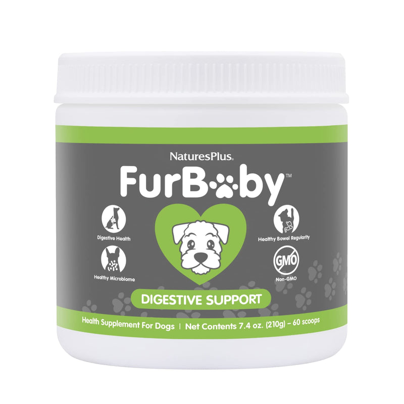 NaturesPlus FurBaby Digestive Support for Dogs - 7.4 oz - Promotes Optimal Digestion - Non-GMO - 60 Servings - PawsPlanet Australia