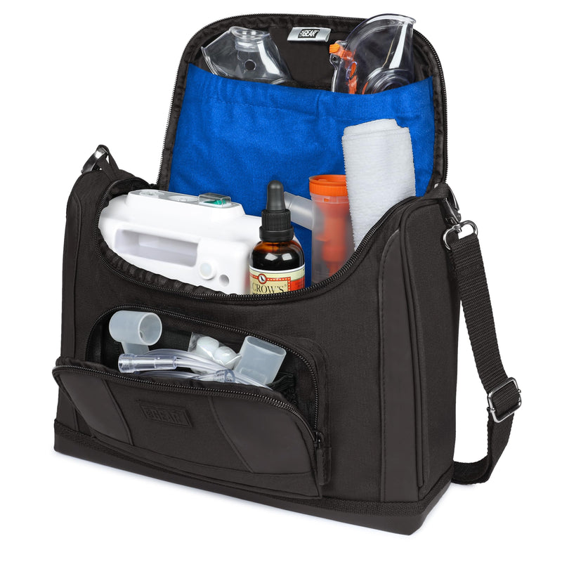 USA Gear Travel Nebulizer Bag Fits Nebulizer Machine, Tubing, Mouthpiece, Mask, Solution & more Asthma Accessories - Inhaler Machine Carrying Case with Customizable Interior, Shoulder Strap (Blue) Blue - BeesActive Australia