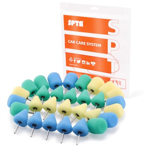 Mini Buffing Polishing Pads, 30Pcs Mini Detail Polishing balls Use On Rotary Tools,Cordless electric drill, Small area Polisher Tool for Tight Area Detailing Polishing Waxing And Sealing Glaze -MNPC30 30Pcs Mini Detail Polishing Pad Sets