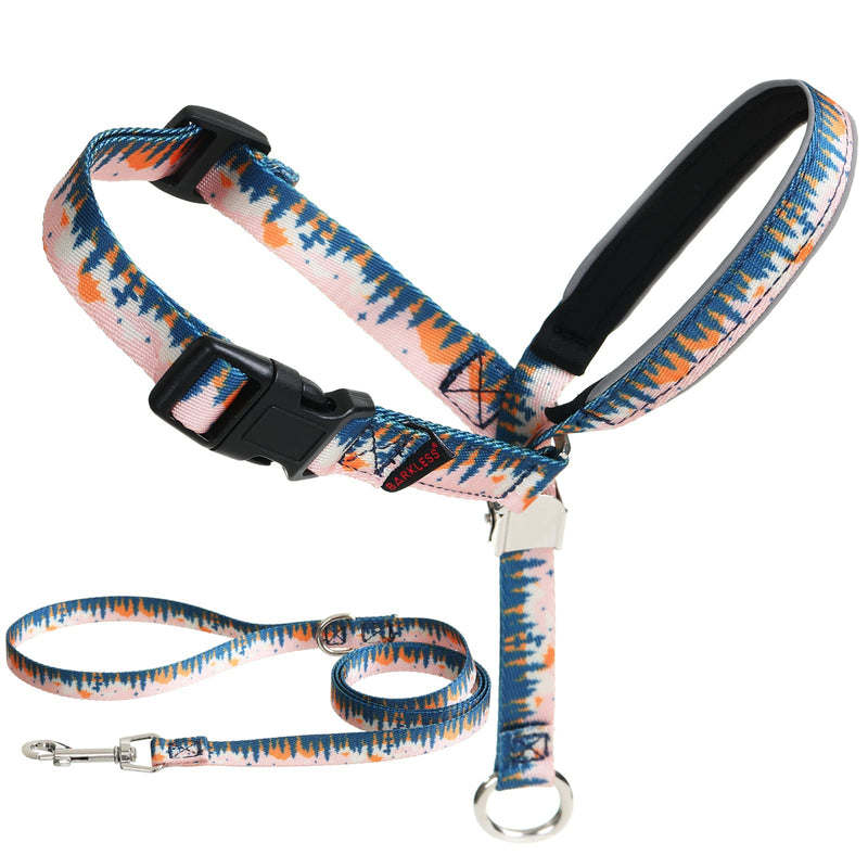 BARKLESS Dog Head Collar, Anti-Pulling Printed Head Halter with Leash, Gentle Snout Harness with Adjustable Clip for Small Medium, and Large Dogs, Perfect for Training Leash-Reactive Pullers M Trees - BeesActive Australia