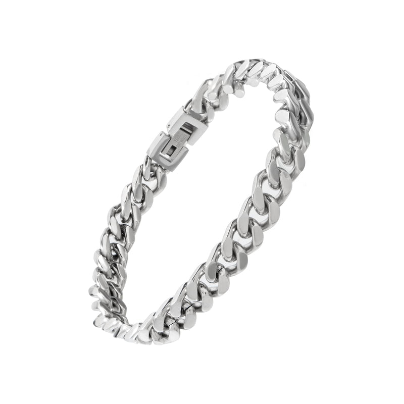 Tuewut Stainless Steel 8mm Cuban Link Bracelet for Men/Women/Boy,Silver/18K Gold Plated 7/8/9 inch Fashion HIP HOP Jewelry Bracelet for Gifts Silver 9 Inches - BeesActive Australia