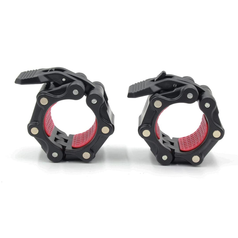 2 inch Olympic Barbell Clamps with Magnets Double Lock Non-Slip Magnetic Weight Clips 50mm Barbell Collars Quick Release Barbell Clips for Weightlifting Bars Body-Building Apparatus