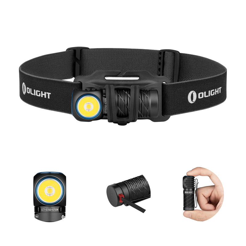 OLIGHT Perun 2 Mini Headlamp 1100 Lumens LED Head Flashlight, Rechargeable Headlight with Red Light Option, Great for Working, Hiking, Camping and Climbing (Black Cool White: 5700~6700K) Black Cool White: 5700K~6700K - BeesActive Australia