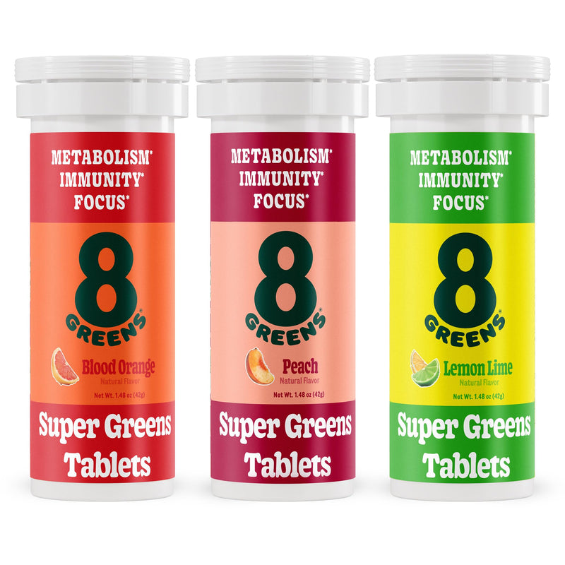 8G 8Greens Supergreens Effervescent Tablets, Variety, 30 Servings | Boosts Metabolism, Immunity & Focus; Contains Aloe vera, spirulina & chlorella; Vitamins C, B6, B12 & folate; Doctor-Backed