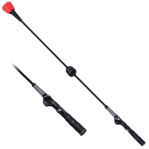 PGM Golf Swing Trainer Aid -2.0 Golf Swing Training Aid Golf Practice Warm-Up Stick for Strength Flexibility and Tempo Training -Suit for Practice Chipping Hitting Golf Accessories Right - Fixed Length