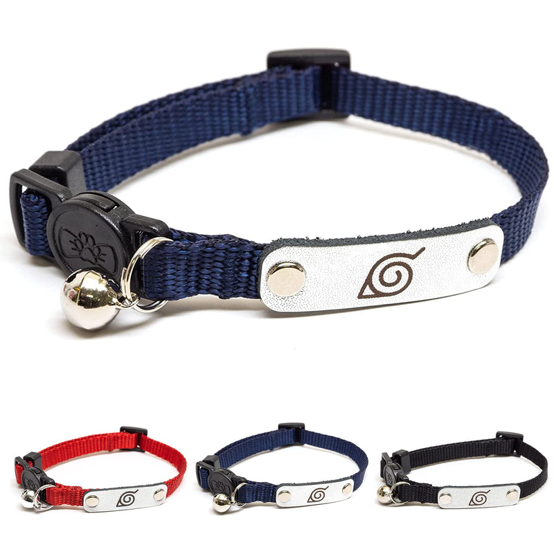 Naruto Cat Collars for Girl Cats, Boy Cats & Small Kitten Collar with Bell | Officially Licensed Naruto Shippuden Hidden Leaf Village Headband Breakaway Cat Collars for Naruto Gifts (Navy, Ninja) Ninja - Navy - BeesActive Australia
