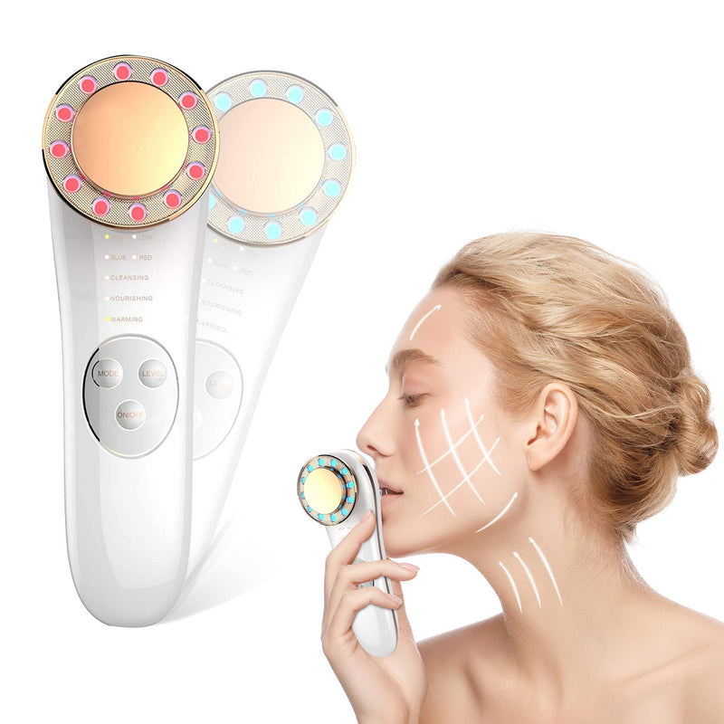 Face Massager, Skin Care Tools 7 in 1 Facial Machine Skin Care for Face Neck (Gold) Gold - BeesActive Australia