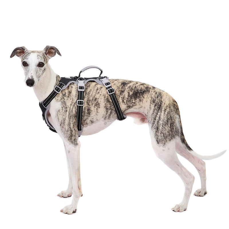 Escape Proof Dog Harness, Secure Dog Harness No Escape, Fully Reflective Harness with Handle, Breathable, Durable, Adjustable Vest for Small Dogs Walking, Training, and Running Gear (Black,S) Small(Pack of 1) Black - BeesActive Australia