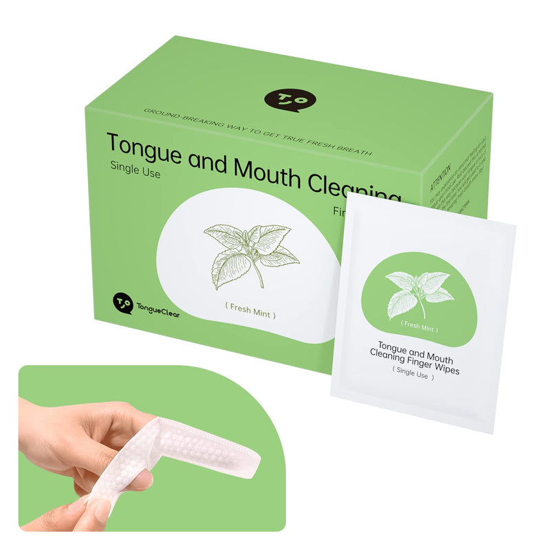 Finger Teeth Wipes for Adults, 60pcs, Oral Brush ups for Teeth Cleaning, Deep Cleaning Teeth Wipes, Gum Cleanning, Teeth Whitening Wipes, Oral mucosa cleaner, Mint Flavor - BeesActive Australia