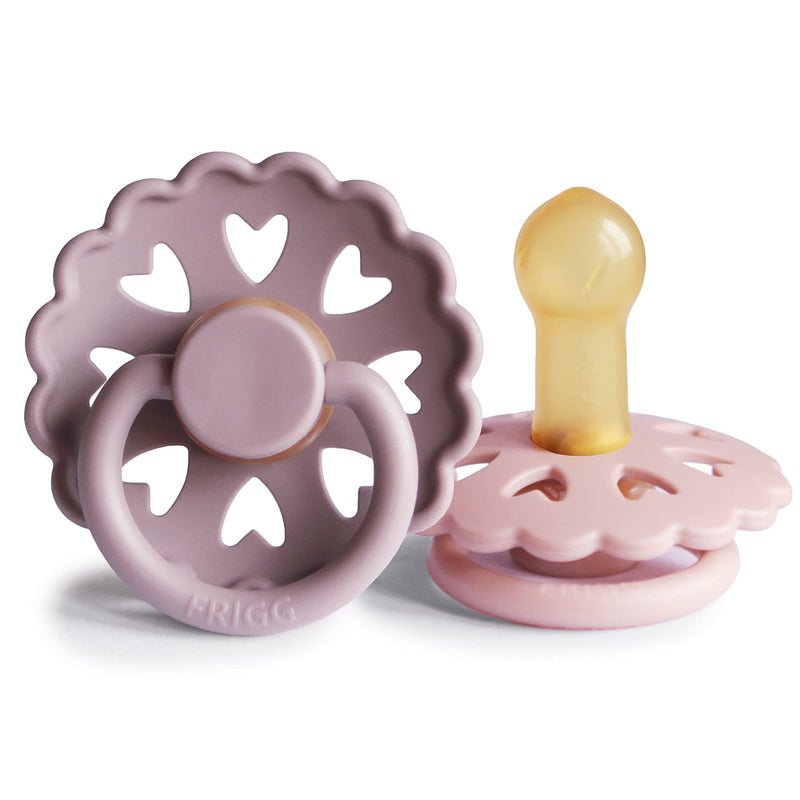FRIGG Andersen Fairytale Natural Rubber Baby Pacifier | Made in Denmark | BPA-Free (Twilight Mauve/Primrose, 6-18 Months) - BeesActive Australia