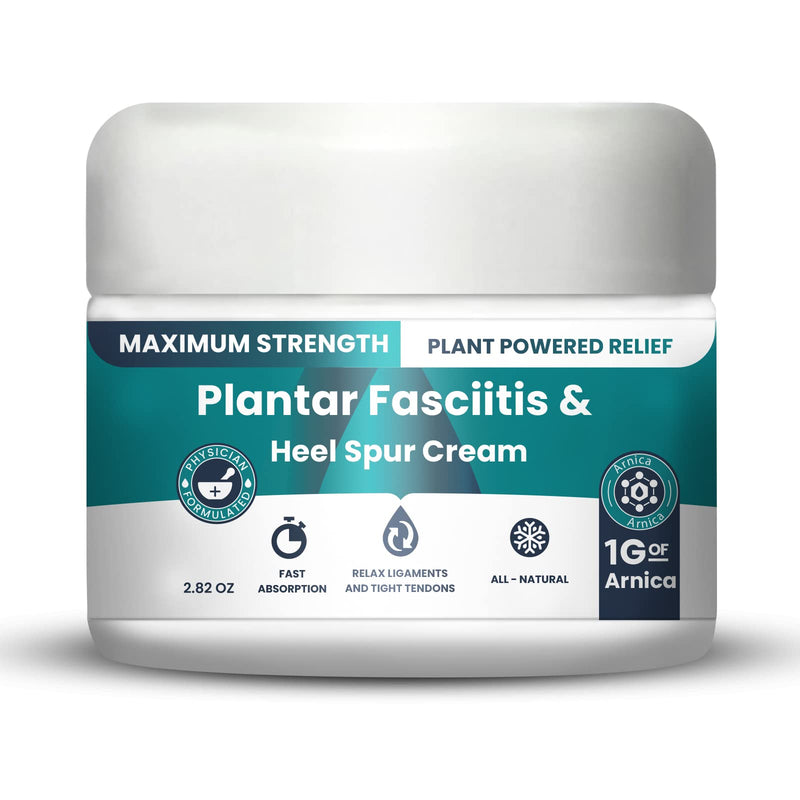 Plantar Fasciitis And Heel Spur Cream By PMT - Cream For Foot Relief. High Concentration of Arnica; Vitamin B6, MSM, Glucosamine - To Soothe and Relieve - 2.82 OZ