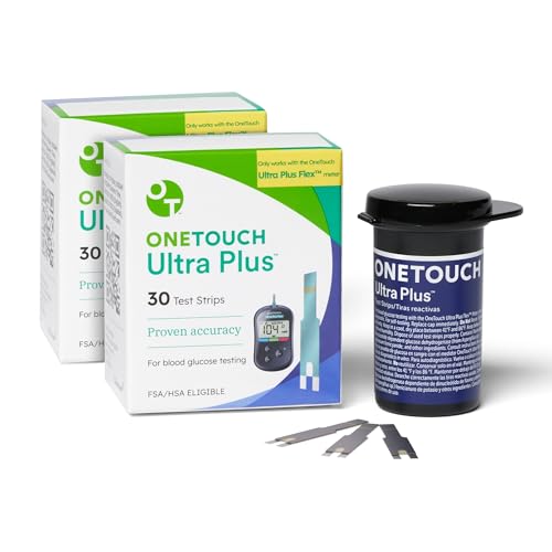 OneTouch Ultra Plus Test Strips for Ultra Plus Flex Meter, 30 Count, 2 Pack 30 Count (Pack of 2)