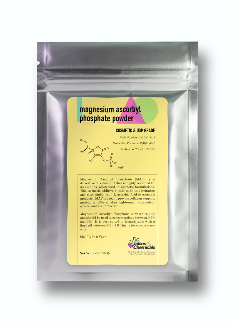 Magnesium Ascorbyl Phosphate Powder, Magnesium Ascorbyl Phosphate Stable Vitamin C, Magnesium Ascorbyl Phosphate MAP Powder for DIY Skincare Products (2 Ounce / 56 Grams)