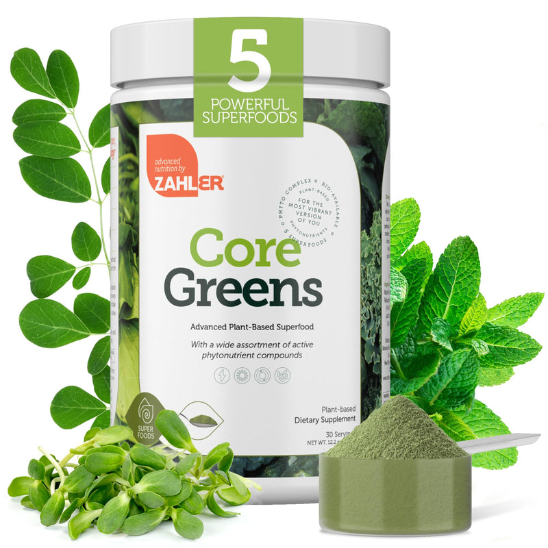 Zahler Core Greens Powder Nutrition Supplements - Superfood Powder - Super Green Juice & Smoothie Mix - Phytonutrient Rich with Spirulina, Chlorophyll & More - Kosher Superfood Spearmint