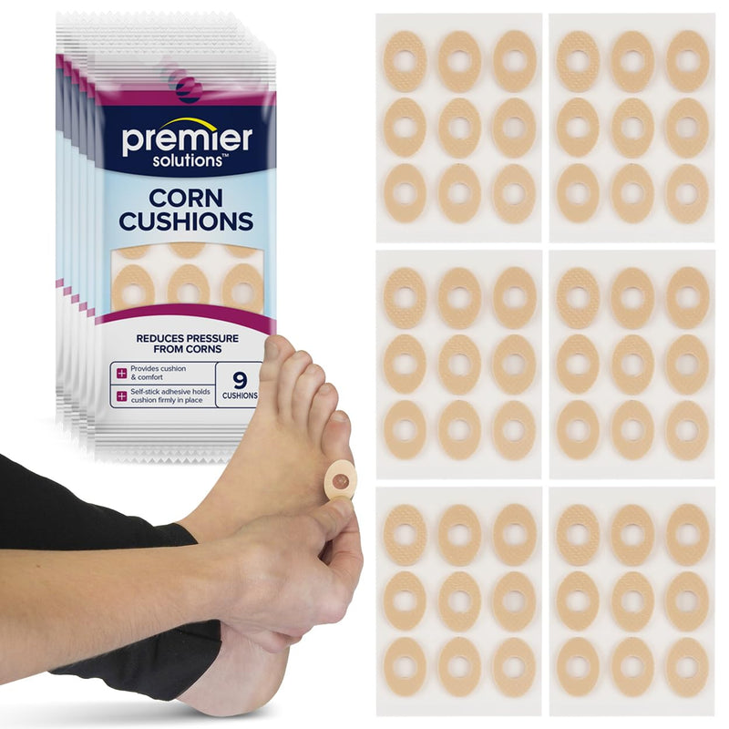Corn Cushions for Feet, Self-Stick Adhesive Foot Care Cushions to Pad and Protect Corns, 54 Count (6 Packs of 9) - BeesActive Australia