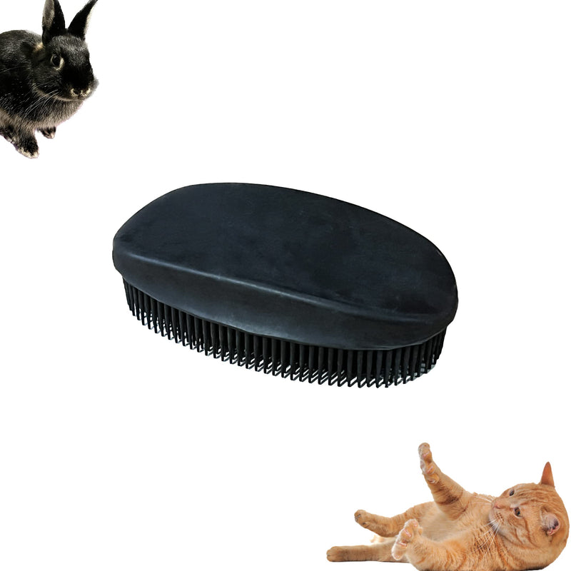 SILVERLINE Ultra-Soft Silicon Brush for Cat Dog Bunny Horse Rabbit Guinea pig | Highly Durable Silicon Brush - Black - BeesActive Australia