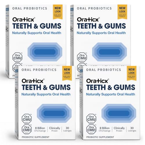 OraTicx Teeth & Gums Oral Probiotics, Dental Care, Grape Flavor, 30ct 4-PK