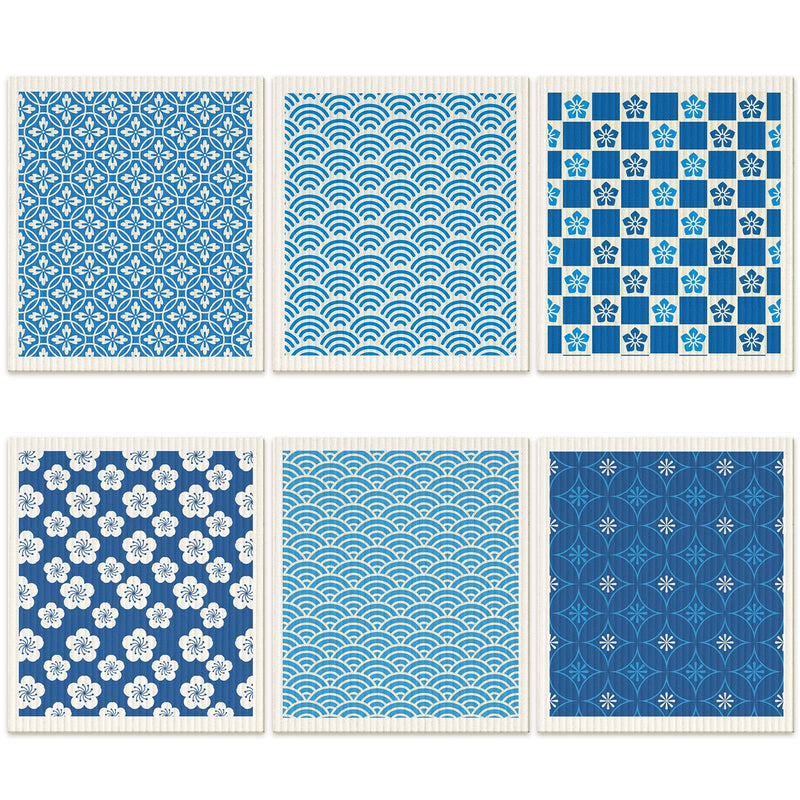 6 Pcs Swedish Kitchen Dish Cloths Kitchen Towels Reusable Sponge Cleaning Cloths Wipes Absorbent Dish Cloth Quick Drying Washable Decorative Tea Towels No Odor Bar Hand Towel (Japanese) Japanese - BeesActive Australia
