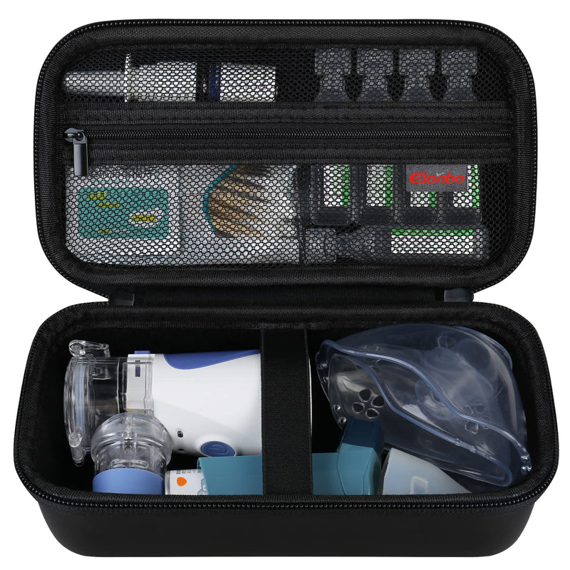 Elonbo Carrying Case for Portable Handheld Inhaler Nebulizer Machine for Adults and Kids, Asthma Inhaler Travel Case, Handheld Mesh Atomizer Machine Holder, Inhaler Spacer Bag, Black - BeesActive Australia