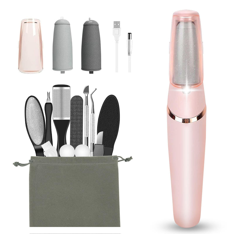 Electric Callus Removers for Feet, Haootadiy Electric Foot Callus Remover Pedicure Kits Rechargeable with12 in 1, Removes Dry Skin for Smoother Feet, Foot Care for Dead Skin Ideal Gift, Assorted Pink - BeesActive Australia