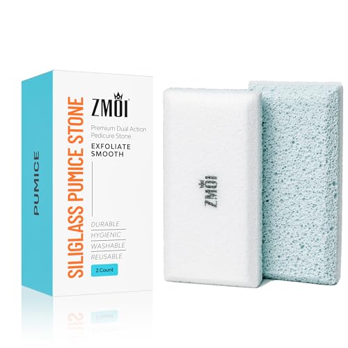 Glass Pumice Stone Callus Remover for Feet, Elbows, Hands, and Knees, Spain Made - 2 in 1 Pedicure Exfoliator and Scrubber for Rough, Hard Skin (Teal Color) Teal - 2 Count ( Pack of 1)