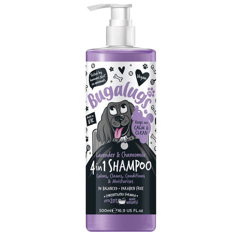 Dog Shampoo by Bugalugs lavender & chamomile 4 in 1 dog grooming shampoo products for smelly dogs with fragrance, best puppy shampoo, Vegan pet shampoo & conditioner 16.85 Fl - BeesActive Australia