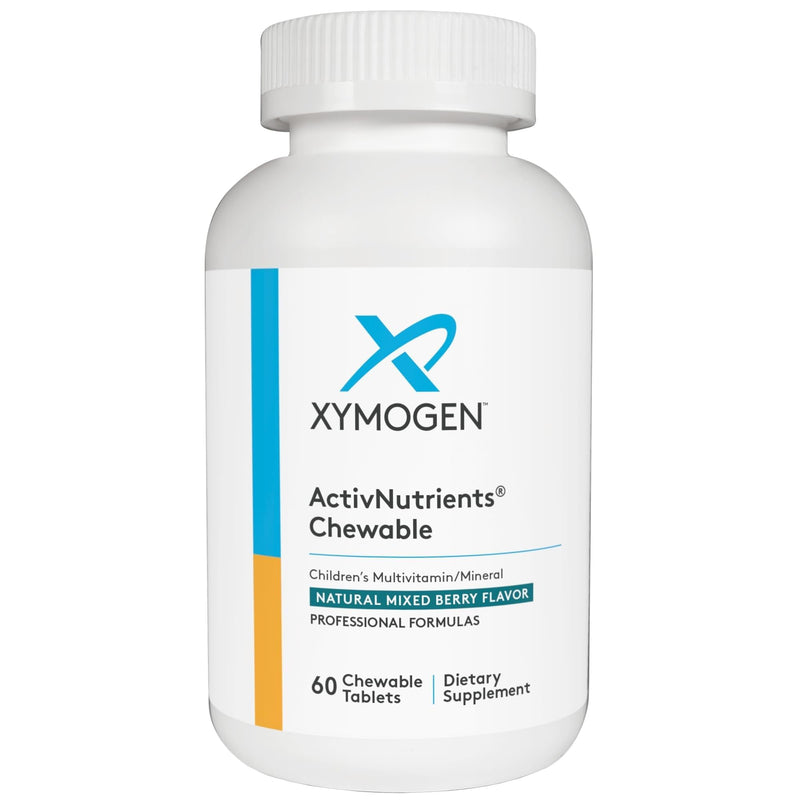XYMOGEN ActivNutrients Chewable - Children’s Multivitamin for Wellness Support - Antioxidant & Micronutrition Support - Mixed Berry Flavor - 60 Count 60 Count (Pack of 1)