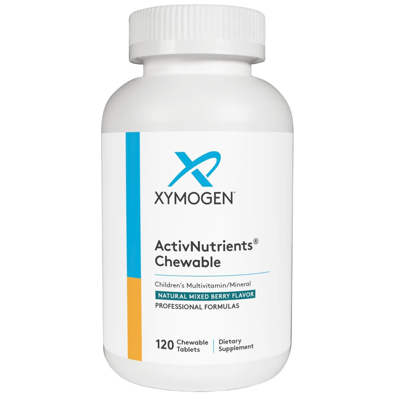 XYMOGEN ActivNutrients Chewable, Mixed-Berry Flavor, 120 Count | Children's Multivitamin for Wellness Support, Antioxidant and Micronutrition, Non-GMO and Gluten-Free 120 Count (Pack of 1)