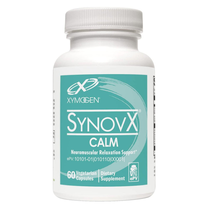 XYMOGEN SynovX Calm - Neuromuscular Relaxation Support with Valerian Extract - Calcium, Magnesium & Potassium - Vegetarian, Non-GMO & Gluten-Free - 60 Capsules