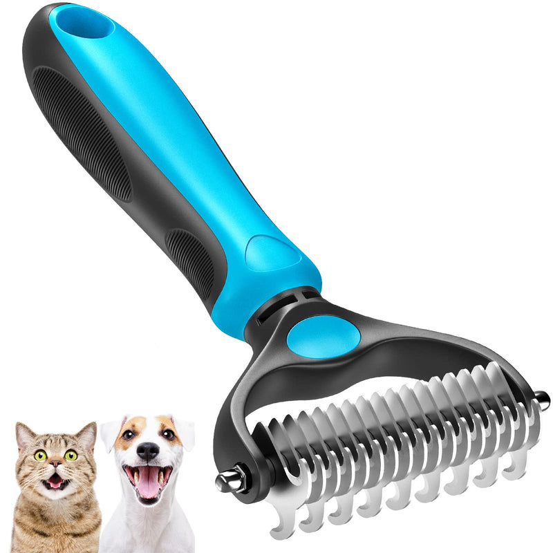 Pet Grooming Brush Dog Grooming Rakes Tool for Mats & Tangles Removing Blue-01 - BeesActive Australia