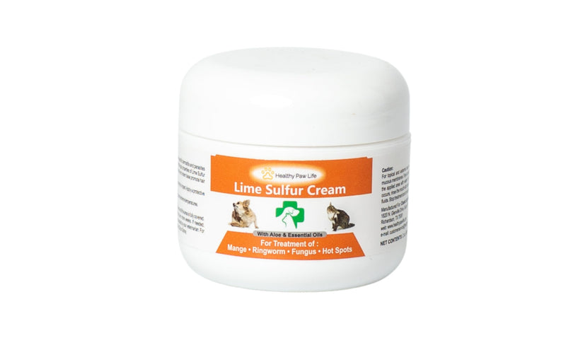 Lime Sulfur Pet Skin Cream (4 oz) - Pet Care for Itchy and Dry Skin - Safe Solution for Dog, Cat, Puppy, Kitten, Horse - PawsPlanet Australia