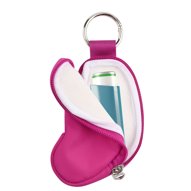 Beautyflier Asthma Inhaler Case Holder Travel Handy Mini Bag for Adults and Kids, Does Not Include Inhaler (Hot Pink) Hot Pink - BeesActive Australia