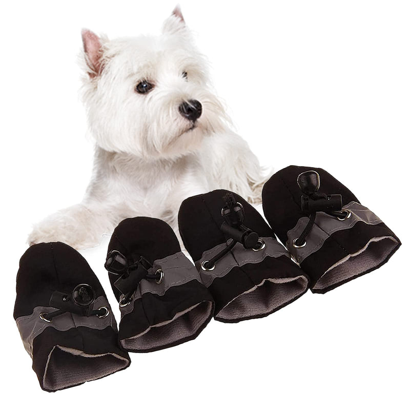 Soft Small Dog Shoes, Puppy Lightweight Shoes for Summer & Winter, Non Skid Kitten Booties for Walking Black Size 4 Label 4: Recommend Weight: 7.7-11 lbs (3.5-5kg) - BeesActive Australia