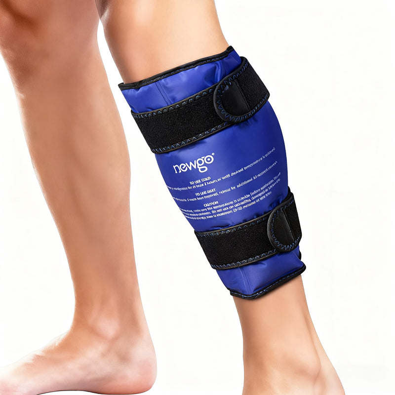 NEWGO Shin Splint Ice Pack for Injuries, Calf Gel Wrap for Shin Splint Relief, Reusable Elbow Ice Pack Wrap, Leg Cold Therapy Sleeve with Soft Plush Backing - BeesActive Australia