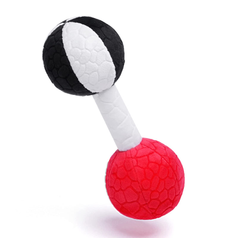 Jollybaby Baby Rattle Dumb-Bell Toys, Plush Stuffer Soft Fabric Sensory Hand Barbell for Kids & Children, Pretended Home Gym Exercise Fitness Sport Toy Gift(Black&White) Black&White - BeesActive Australia