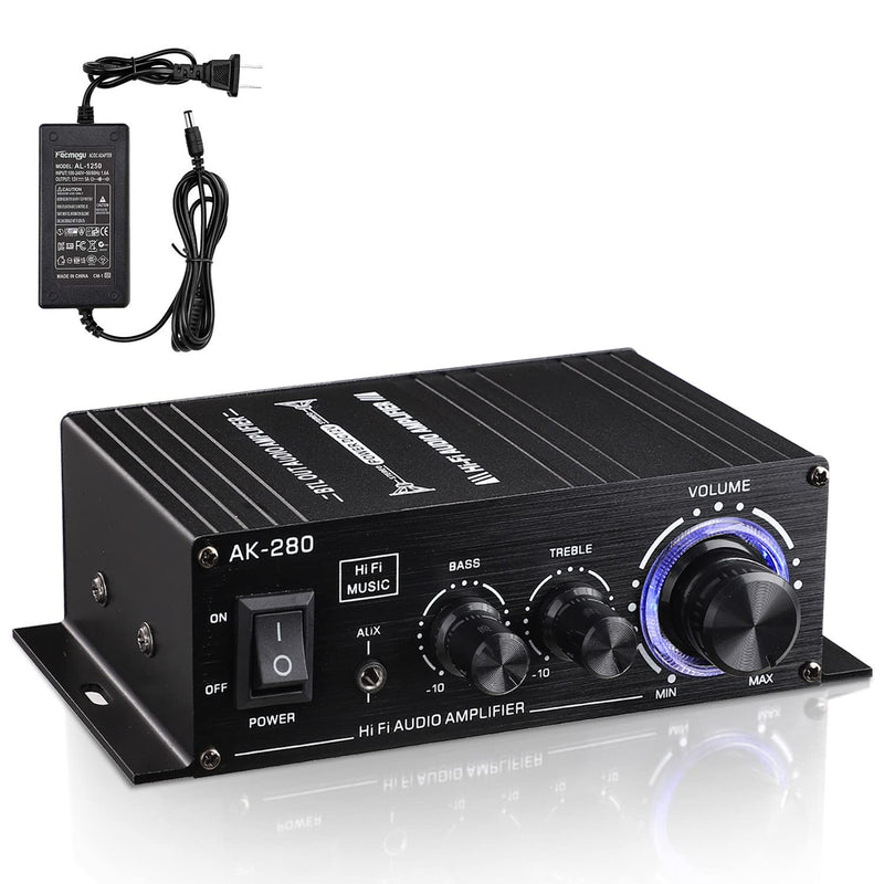 Facmogu AK280 200W Mini 2.0 CH Audio Power Amplifier, Speaker Amp Receiver