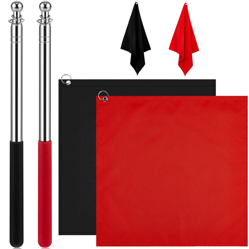 Sunnyray 48" Horse Training Flag Horse Training Equipment with 4 Feet Replacement Flags and Telescopic Handheld Flagpoles, Red, Black - BeesActive Australia