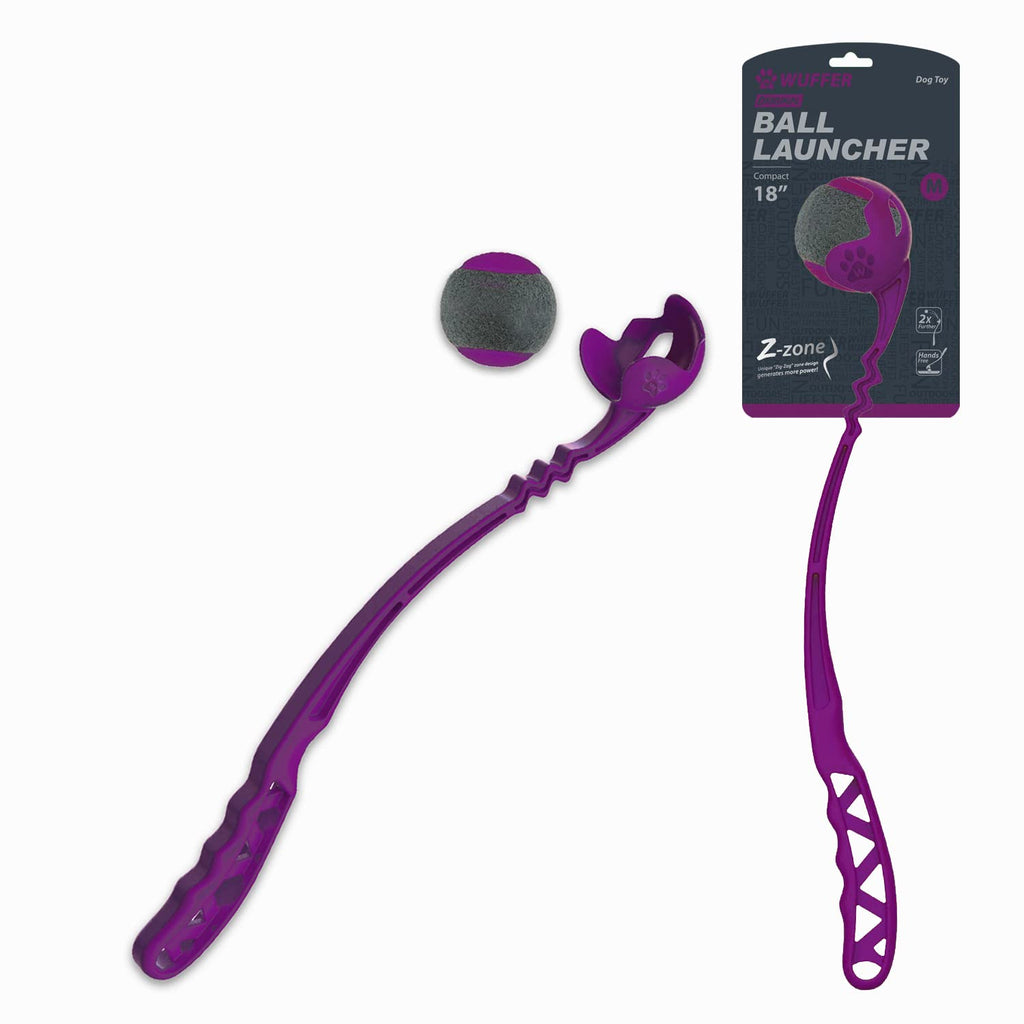 Dog Ball Launcher, Dog Ball Launcher Thrower, Dog Ball Hands Free Pick Up and Throw Play, Tennis Ball and Launcher Toy (PURPLE-LIMITED EDITION)