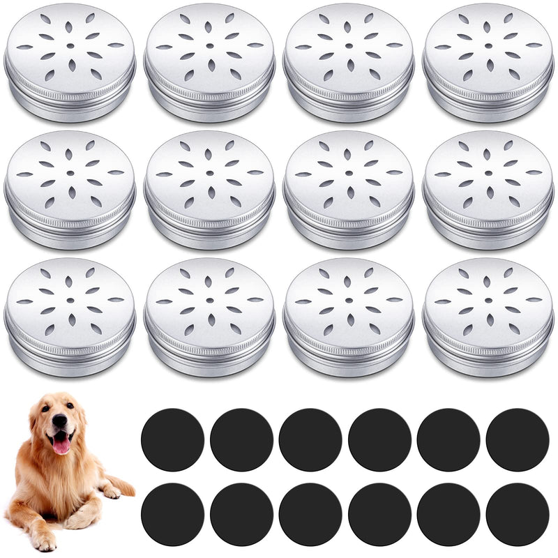 Oudain 12 Pack Dog Scent Work Tins, Dog Scent Training Box, Dog Nose Metal Container with 12 Magnetic Dots, Dog Scent Training Kit Smell Training Canisters Aluminum Cans for Dogs Training (Cute) - BeesActive Australia