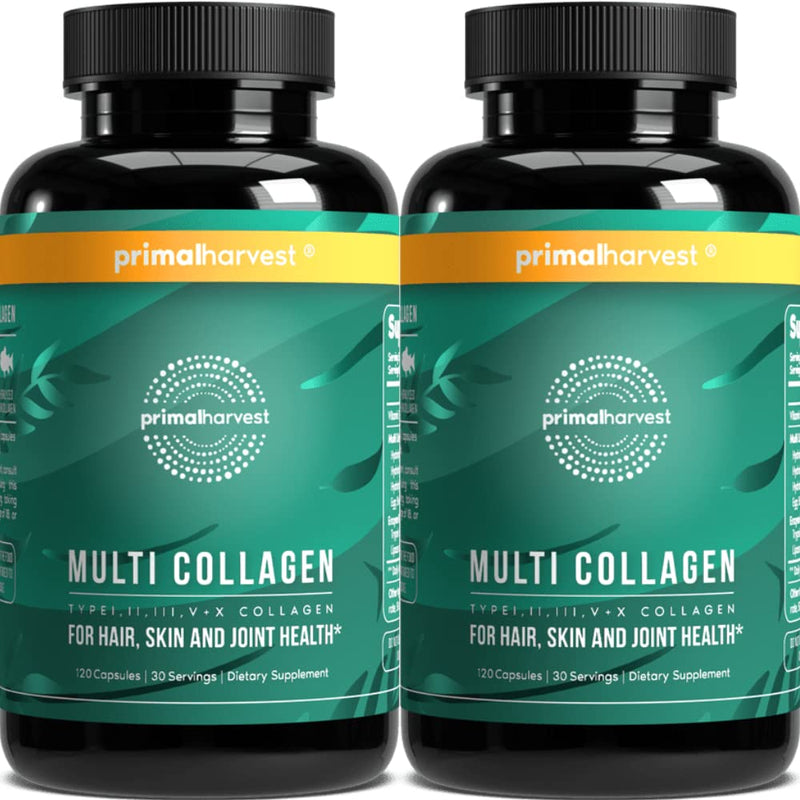 Primal Harvest Multi Collagen - Daily Supplement, Dairy & Gluten Free 240 Count (Pack of 1)